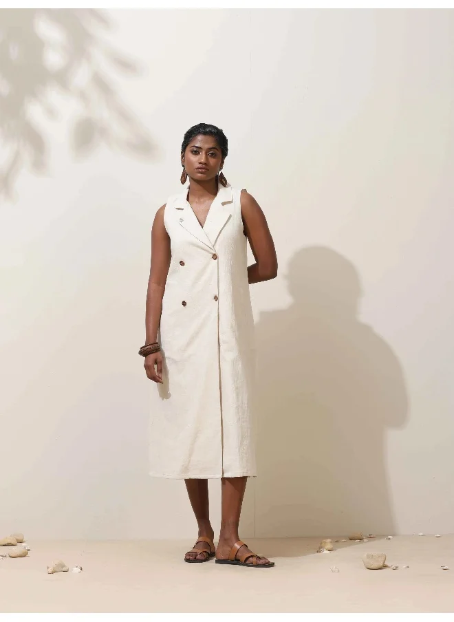 ترو برونز trueBrowns Off White Cotton Dress