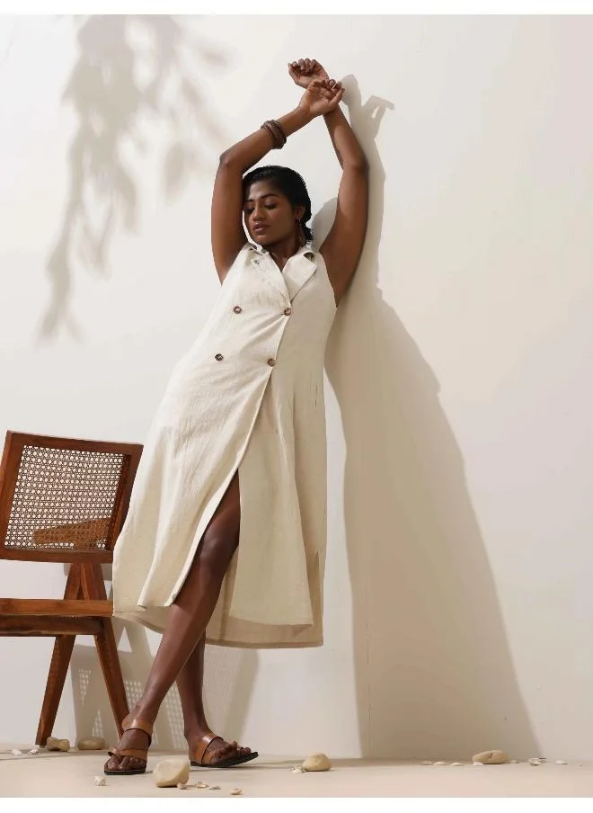 ترو برونز trueBrowns Off White Cotton Dress