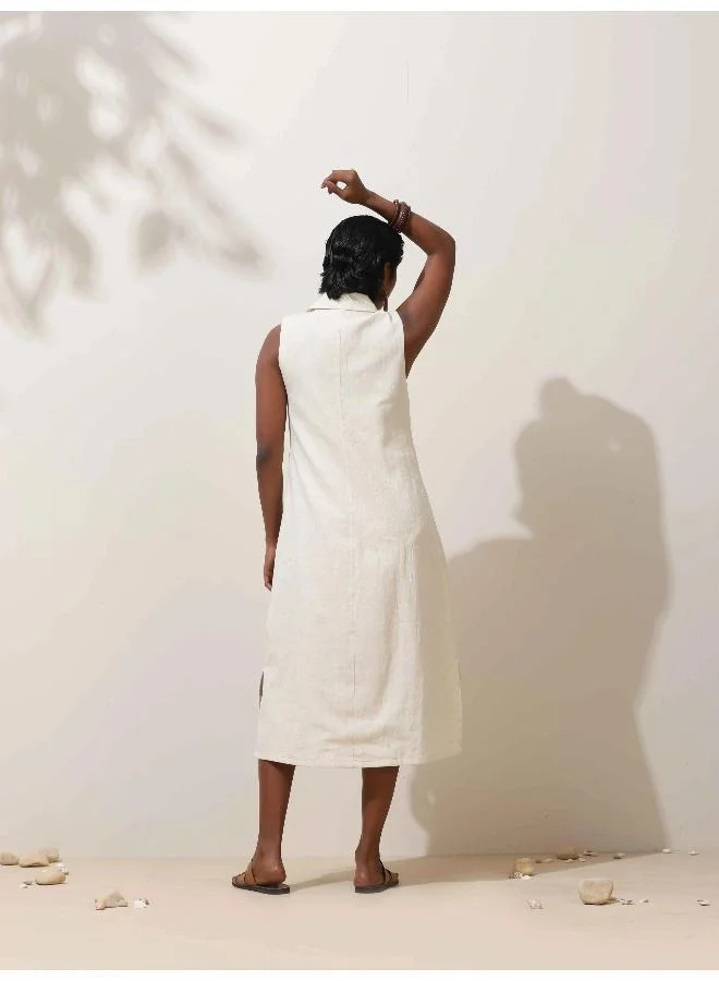 trueBrowns  trueBrowns Off White Cotton Dress for Women | Best Price UAE