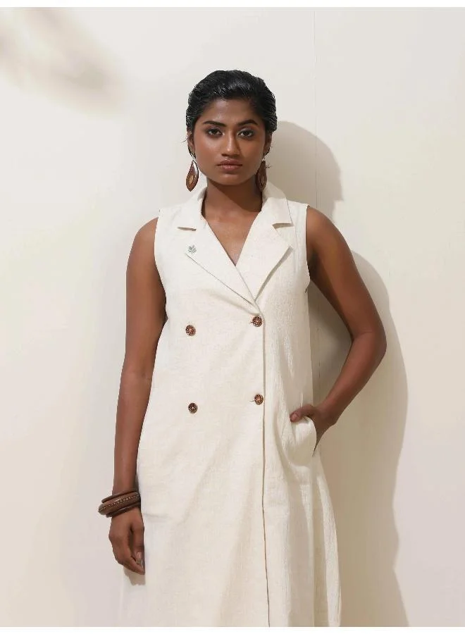 trueBrowns  trueBrowns Off White Cotton Dress for Women | Best Price UAE