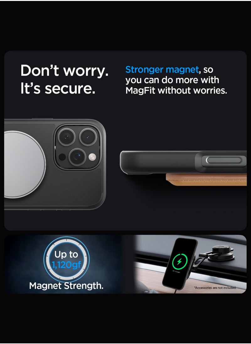 Spigen غطاء حالة Ultra Hybrid S MagFit لهاتف iPhone 16 Pro MAX مع ميزة MagSafe وقاعدة - أسود فوتس  - Image 5