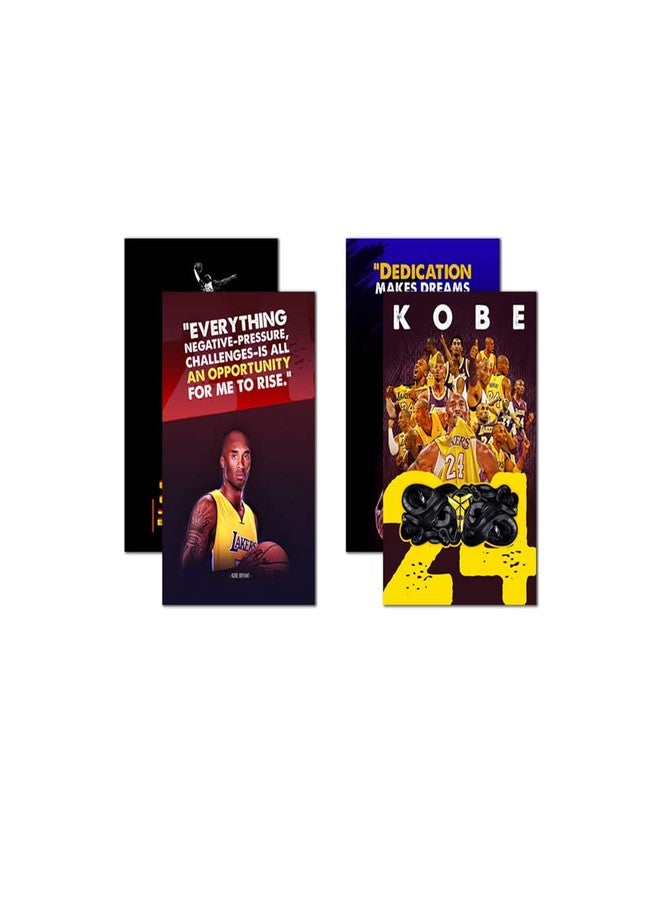 SWASUM Kobe Bryant Wall Posters and Inspirational, Motivational Quotes,(Soccer, Basketball, Sports Poster) for Office, Home and gym, Pack of 04 Paper Print (18 inch X 12 inch), Rolled - Image 4