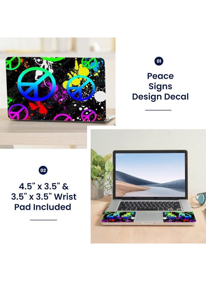 LSS 15 15.6 inch Laptop Notebook Skin Sticker Cover Art Decal Fits 13.3" 14" 15.6" 16" HP Dell Lenovo Apple Asus Acer Compaq (Free 2 Wrist Pad Included) Peace Signs - Image 2