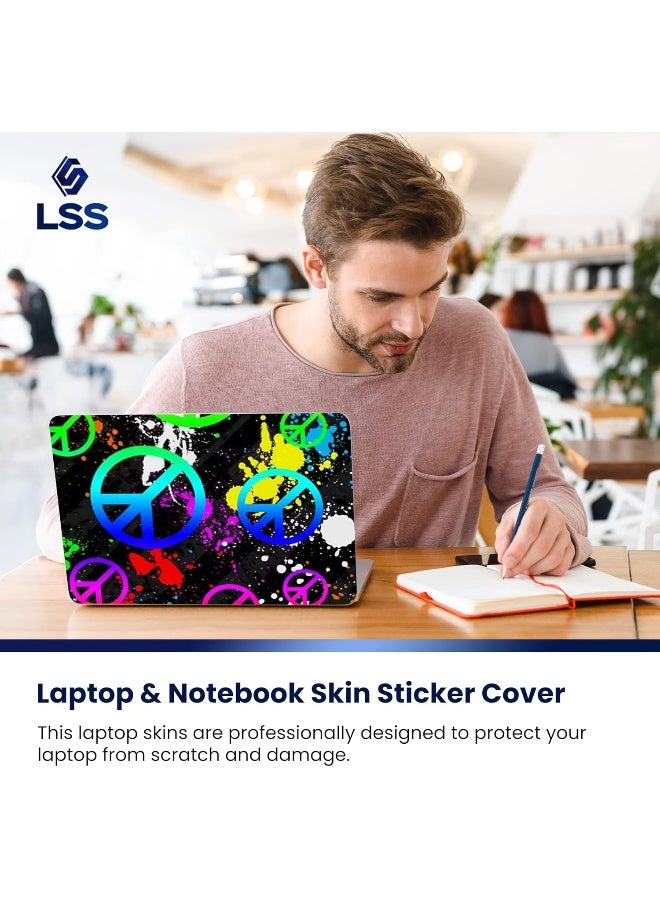 LSS 15 15.6 inch Laptop Notebook Skin Sticker Cover Art Decal Fits 13.3" 14" 15.6" 16" HP Dell Lenovo Apple Asus Acer Compaq (Free 2 Wrist Pad Included) Peace Signs - Image 5