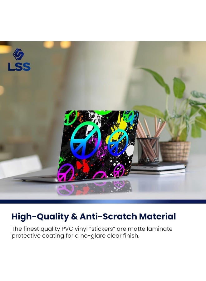 LSS 15 15.6 inch Laptop Notebook Skin Sticker Cover Art Decal Fits 13.3" 14" 15.6" 16" HP Dell Lenovo Apple Asus Acer Compaq (Free 2 Wrist Pad Included) Peace Signs - Image 4