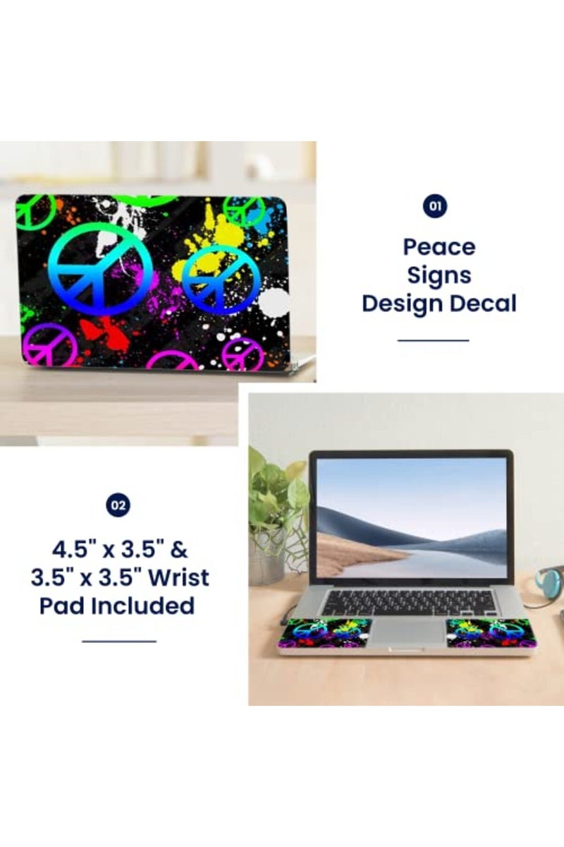 LSS 15 15.6 inch Laptop Notebook Skin Sticker Cover Art Decal Fits 13.3" 14" 15.6" 16" HP Dell Lenovo Apple Asus Acer Compaq (Free 2 Wrist Pad Included) Peace Signs - Image 3