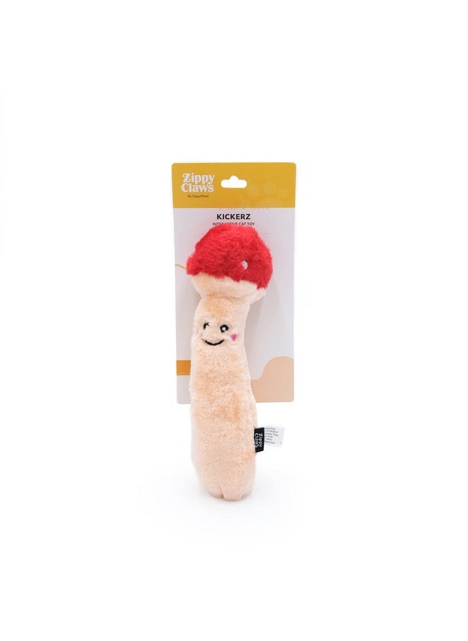 ZippyPaws - ZippyClaws Kickerz - Catnip Toys for Cats & Kittens, Designed to Satisfy Hunting Behaviors and Encourage Playtime Fun, Perfect for Wrestling, Batting, and Bunny Kicking - Mushroom - Image 1
