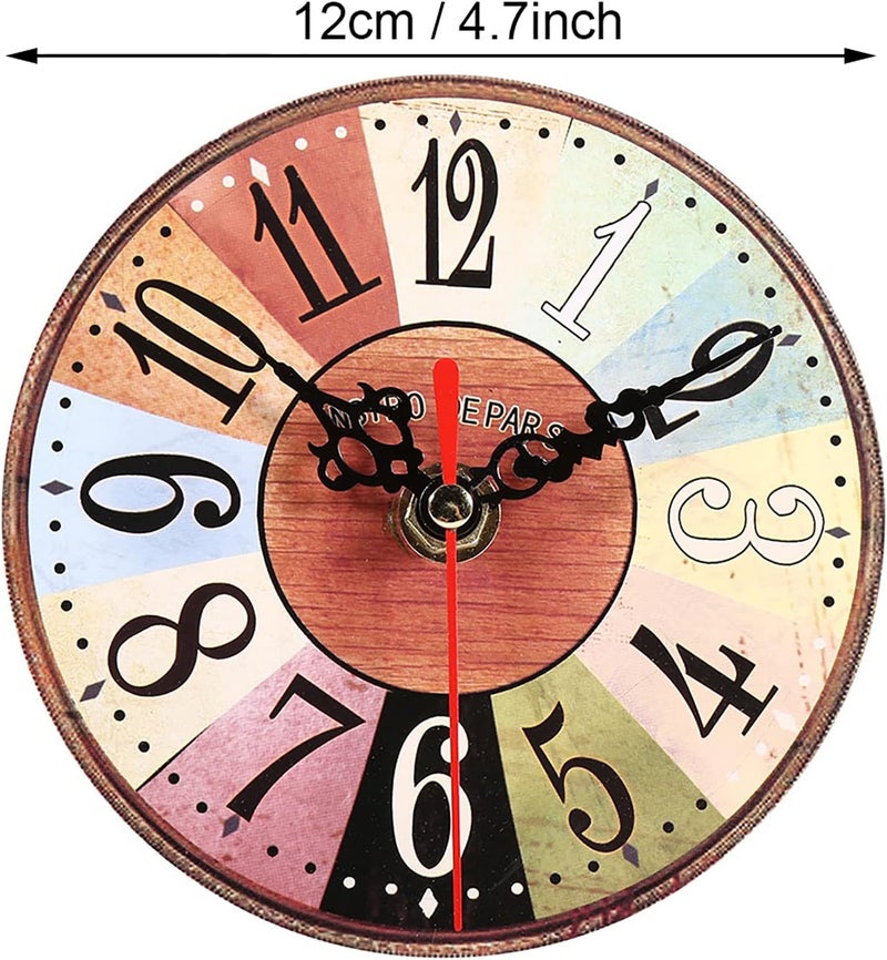 aqxreight Vintage Round MDF Wall Clock, Creative Clock for Home Decor, Ideas (29) - Image 5