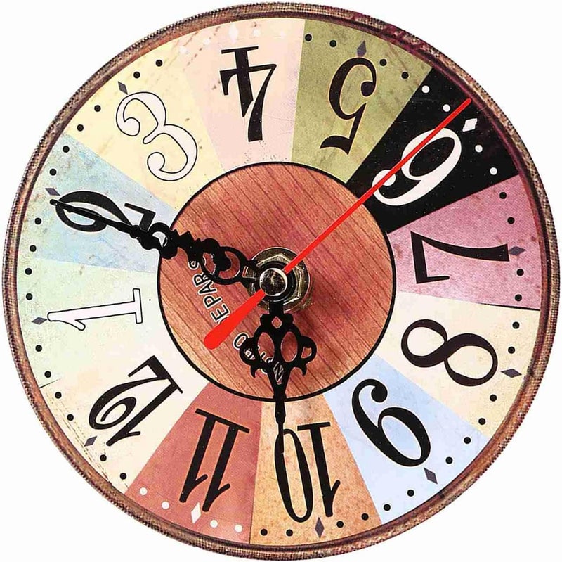 aqxreight Vintage Round MDF Wall Clock, Creative Clock for Home Decor, Ideas (29) - Image 3