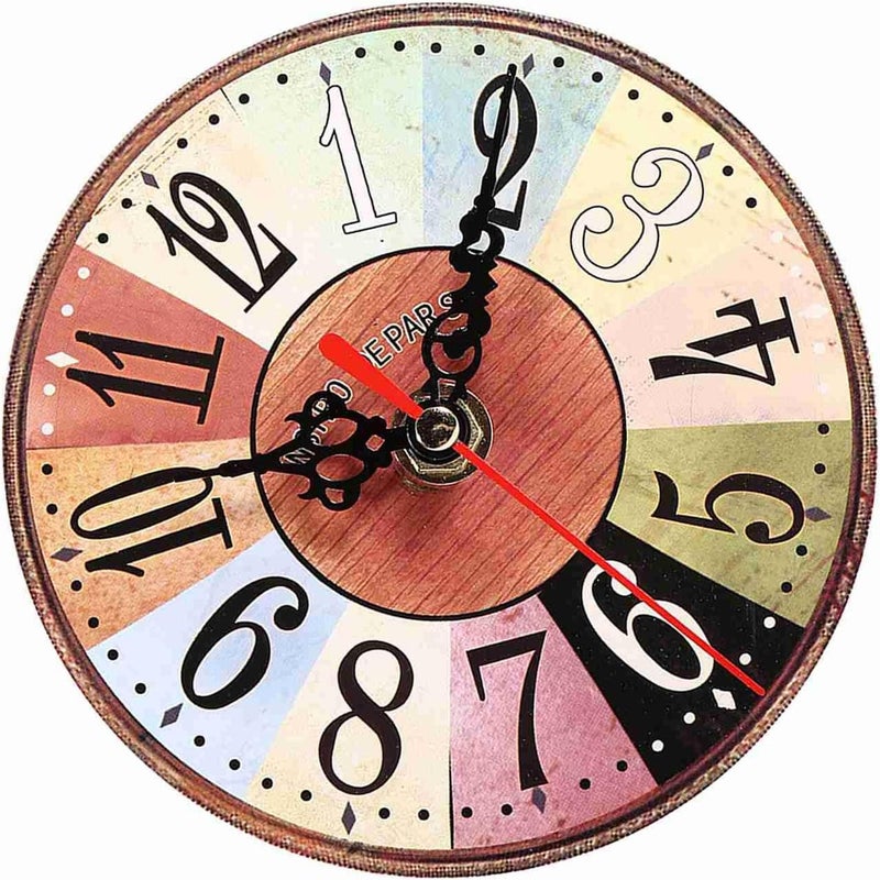 aqxreight Vintage Round MDF Wall Clock, Creative Clock for Home Decor, Ideas (29) - Image 4