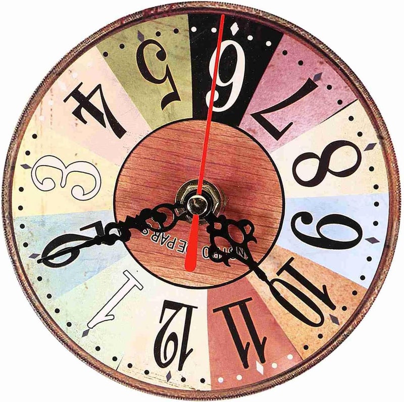 aqxreight Vintage Round MDF Wall Clock, Creative Clock for Home Decor, Ideas (29) - Image 2