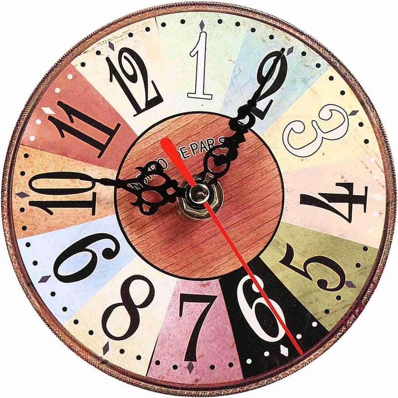 aqxreight Vintage Round MDF Wall Clock, Creative Clock for Home Decor, Ideas (29) - Image 1