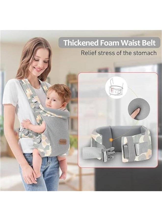 Gonice Baby Carrier, Adjustable Baby Wrap Carrier with Lumbar Support, Breathable All-Position Baby Holder Carrier for Toddler Infant, Cozy and Lightweight Infant Carrier for 7-45lbs (colorful)  - Image 4