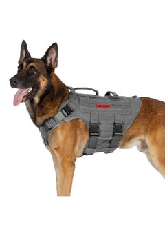 OneTigris OneTigris Large Tactical Dog Harness, No Pulling Adjustable Dog Vest Harness, Heavy Duty Dog Harness with Handle, Large Hook and Loop Panels for Patch(Grey,S)  - Image 1