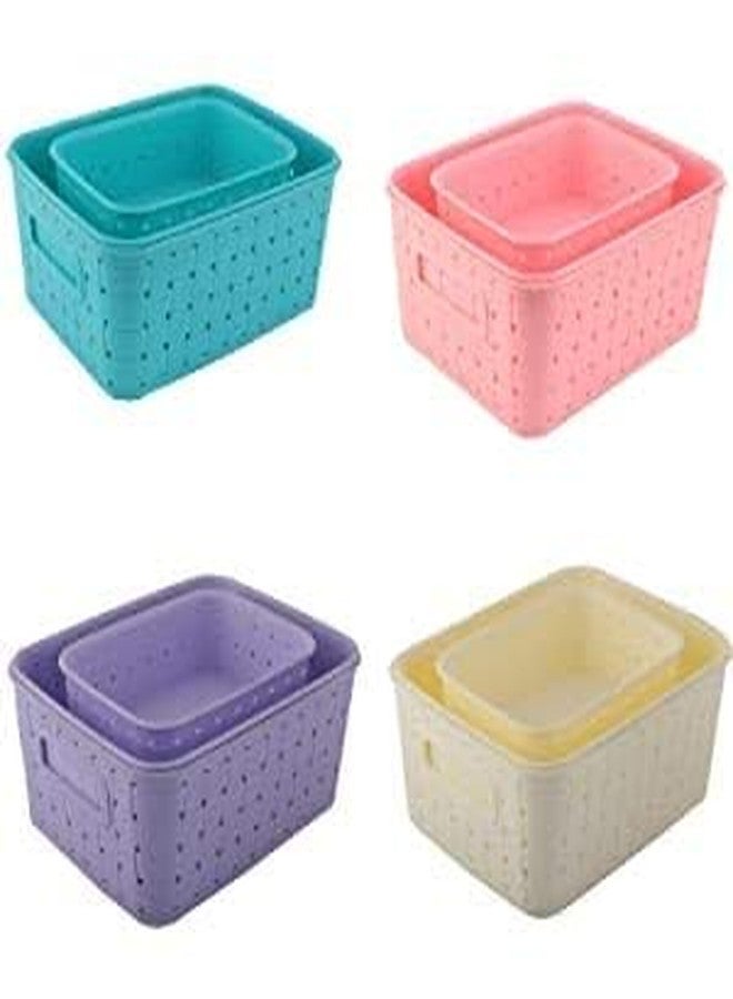 DREWIT STAR Multipurpose Smart Shelf Basket Set of 3 Pc Storage Basket for Magazines, Cosmetics - Image 3