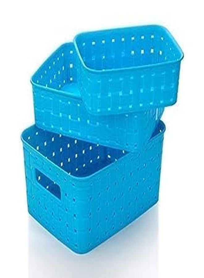 DREWIT STAR Multipurpose Smart Shelf Basket Set of 3 Pc Storage Basket for Magazines, Cosmetics - Image 2
