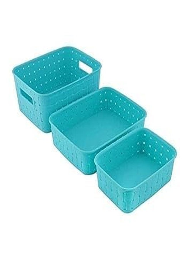 DREWIT STAR Multipurpose Smart Shelf Basket Set of 3 Pc Storage Basket for Magazines, Cosmetics - Image 1