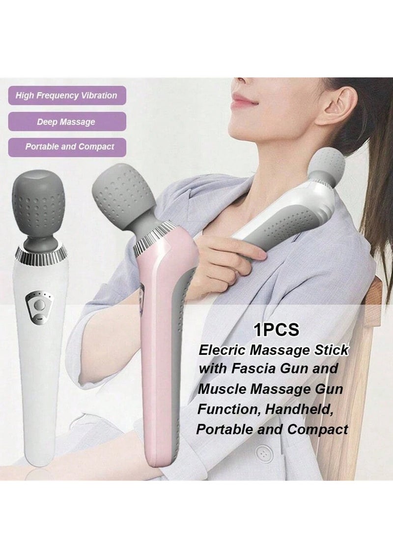 جهاز تدليك كامل الجسم قابل لإعادة الشحن - عصا اهتزازية قوية محمولة باليد لاسترخاء العضلات للجسم والظهر والرقبة والساقين والخصر - Image 2