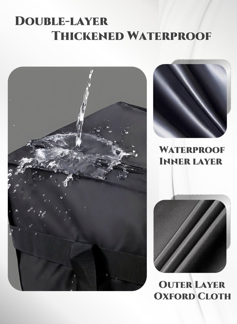 حقيبة تخزين أقمشة أكسفورد شديدة التحمل سعة 120 لترا ، مقاومة للماء ، حقيبة تخزين ، حقائب نقل ،كيس سفر، سميكة للغاية مع مقابض قوية ، سعة كبيرة 50 كجم للسفر ، نقل المنزل وتخزين الملابس ، الأمتعة المسجلة - Image 2