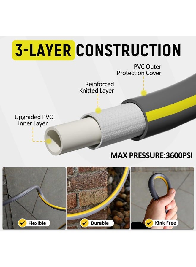 TUTULUCK Flexible Pressure Washer Hose 50FT, 1/4'' Kink Resistant 3600 PSI Power Washer Hose Replacement for Gas and Electric Pressure Washers - Image 3