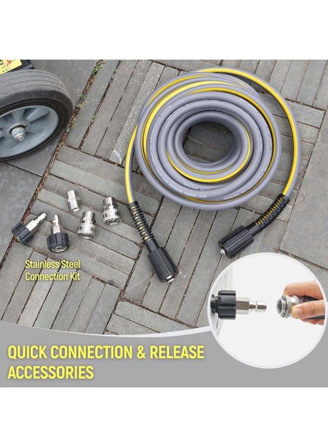 TUTULUCK Flexible Pressure Washer Hose 50FT, 1/4'' Kink Resistant 3600 PSI Power Washer Hose Replacement for Gas and Electric Pressure Washers - Image 5