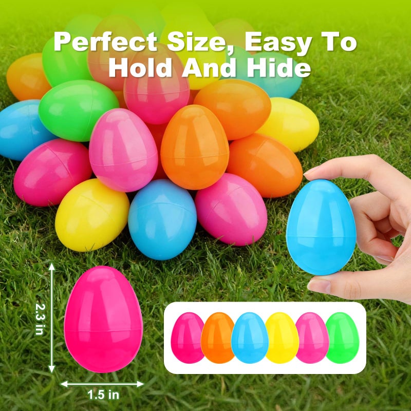 Druvian 48 Pcs Easter Eggs, Premium Plastic Solid Color Egg Set, Vibrant Multicolor Easter Egg Mix, Spring Egg Collection for Egg Hunt and Party Activities - Image 2
