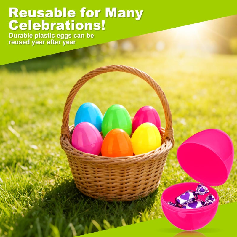 Druvian 48 Pcs Easter Eggs, Premium Plastic Solid Color Egg Set, Vibrant Multicolor Easter Egg Mix, Spring Egg Collection for Egg Hunt and Party Activities - Image 5