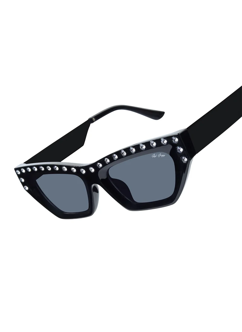 Woggles Red Pappy Vivara Silver Cateye Sunglasses