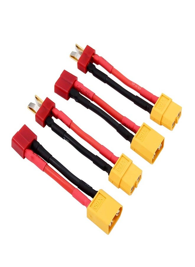 OliRC 4pcs XT60 XT-60 to T-Plug Style Male Female Connector Adapter with 14awg 5cm Wire(C18-4) - Image 2