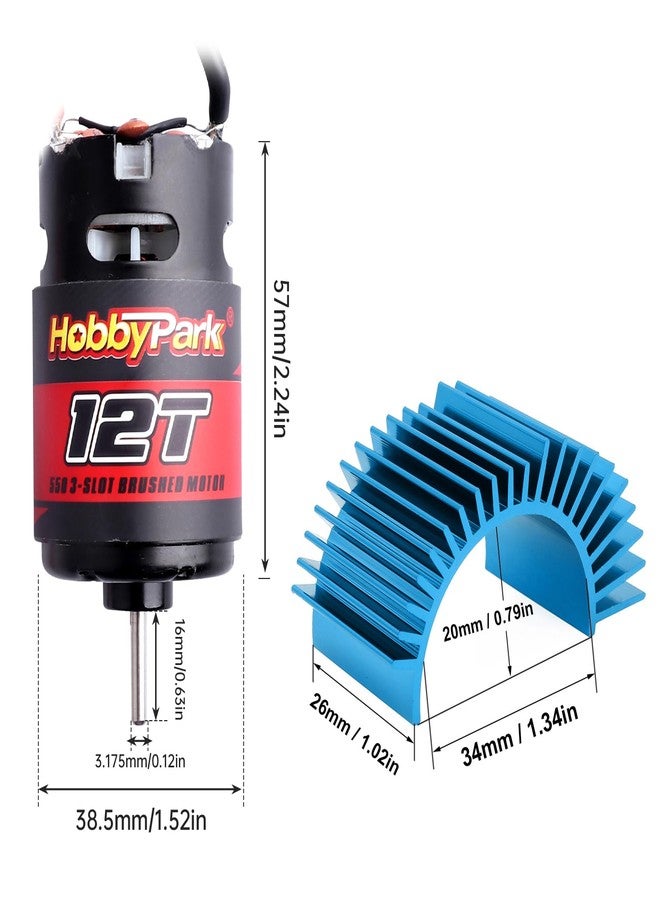 Hobbypark 12T Motor 550 Motor Brushed for 1/10 RC Car Truck Traxxas Slash 4x4 2WD Redcat Volcano EPX Arrma Granite AXIAL ECX Losi - Image 2