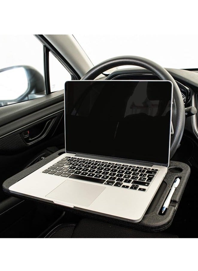 general Car Tray Table for Driver's Side Steering Wheel Table, Universal Drink Rack Side Table Tablet, Car Desk, Caddy for Drive-In Dinner and Loved by Police Officers, Truck Drivers and Commuters - Image 2