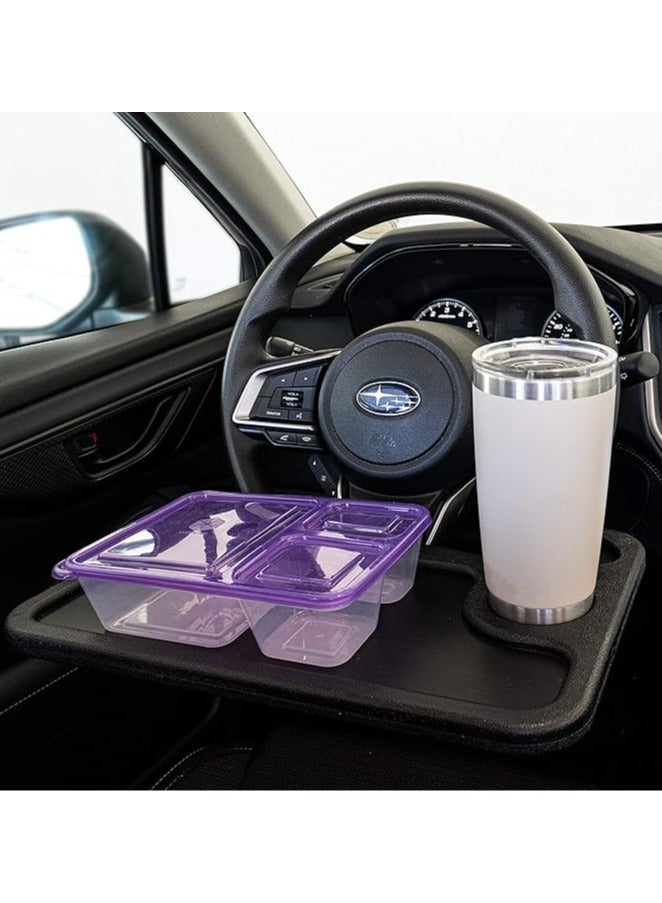 general Car Tray Table for Driver's Side Steering Wheel Table, Universal Drink Rack Side Table Tablet, Car Desk, Caddy for Drive-In Dinner and Loved by Police Officers, Truck Drivers and Commuters - Image 3