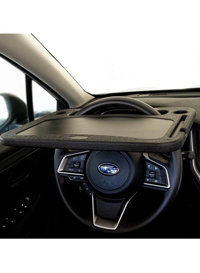 general Car Tray Table for Driver's Side Steering Wheel Table, Universal Drink Rack Side Table Tablet, Car Desk, Caddy for Drive-In Dinner and Loved by Police Officers, Truck Drivers and Commuters - Image 4