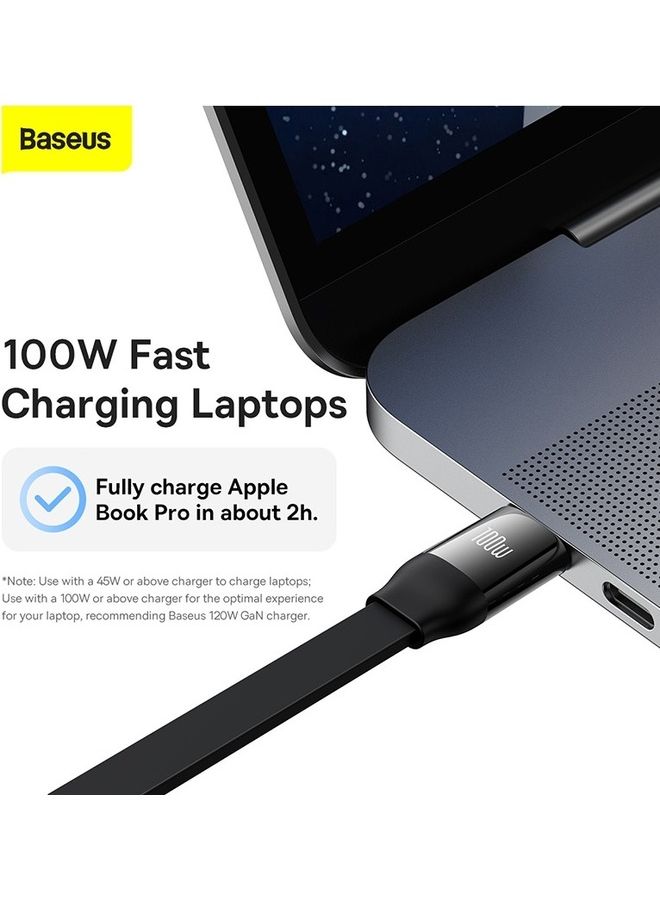 بيسوس شاحن هاتف قابل للسحب 3 في 1 USB C إلى USB C بقوة 100 وات، سلك شحن متعدد مع نوع C/Micro USB/iP لهاتف iPhone 15 Pro/iPhone 15 Pro Max وiPad Pro وMacBook Pro وSamsung S23 S22 S21 1.1M أسود - Image 3