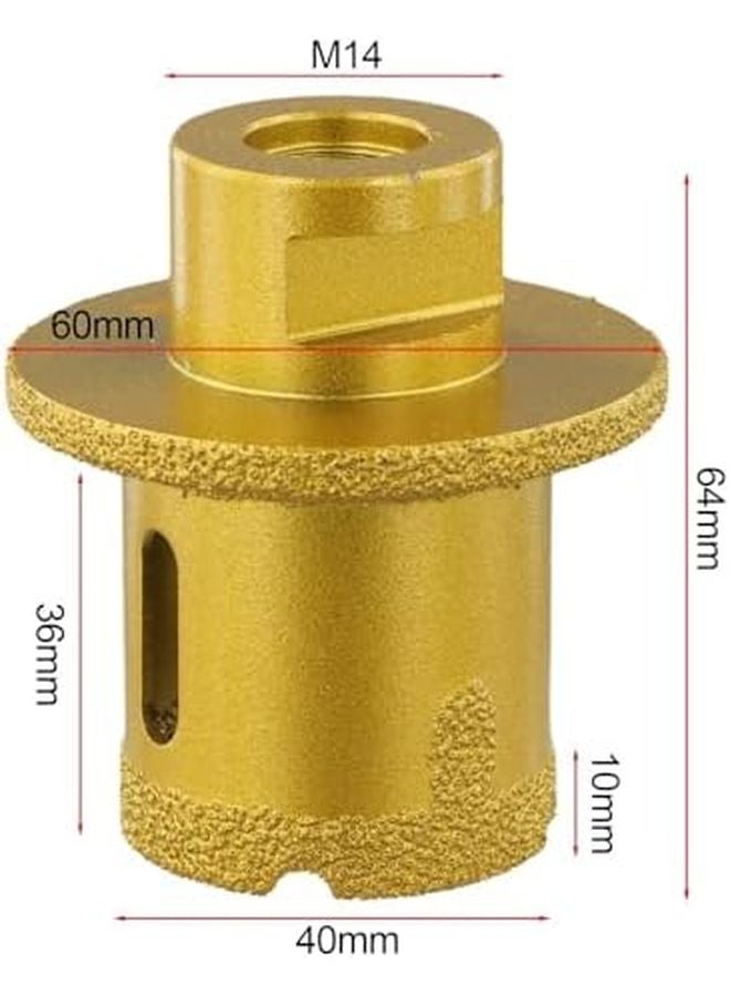 مجموعة مثقاب ماسي قطر 40 مم لطاحونة الزاوية للاستخدام الجاف والرطب على السيراميك والرخام والزجاج والخرسانة - Image 3