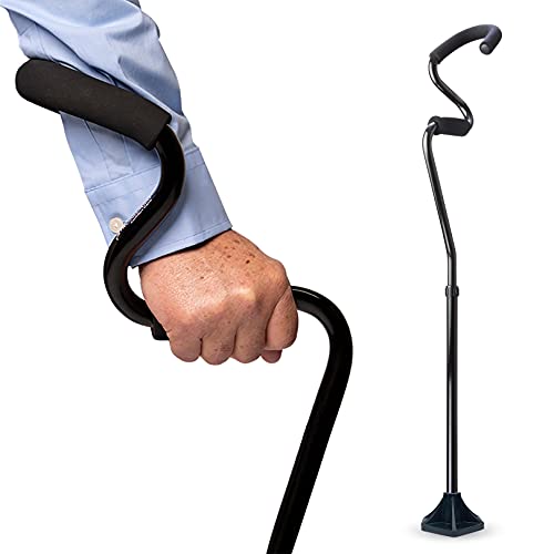 StrongArm Comfort Cane Self Standing Lightweight Adjustable Walking Cane Stabilizes Wrist Provides Extra Support Stability Ergonomic Forearm Grip Canes for Men Women - Image 2