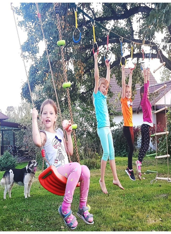 REZNOR أرجوحة بلاستيكية داخلية وخارجية للأطفال من ريزنور مع حبل قابل لتعديل الارتفاع، أرجوحة قوية على شكل شجرة مناسبة للملاعب والحدائق الخلفية، تتحمل وزن 120 كجم للأطفال من سن 3 إلى 12 سنة (أصفر) - Image 4