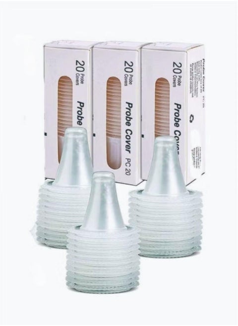 60 Pcs Ear Thermometer Probe Covers, Refill Caps, Lens Filters Compatible for All Braun ThermoScan Models and Other Types of Digital Thermometers Disposable Covers