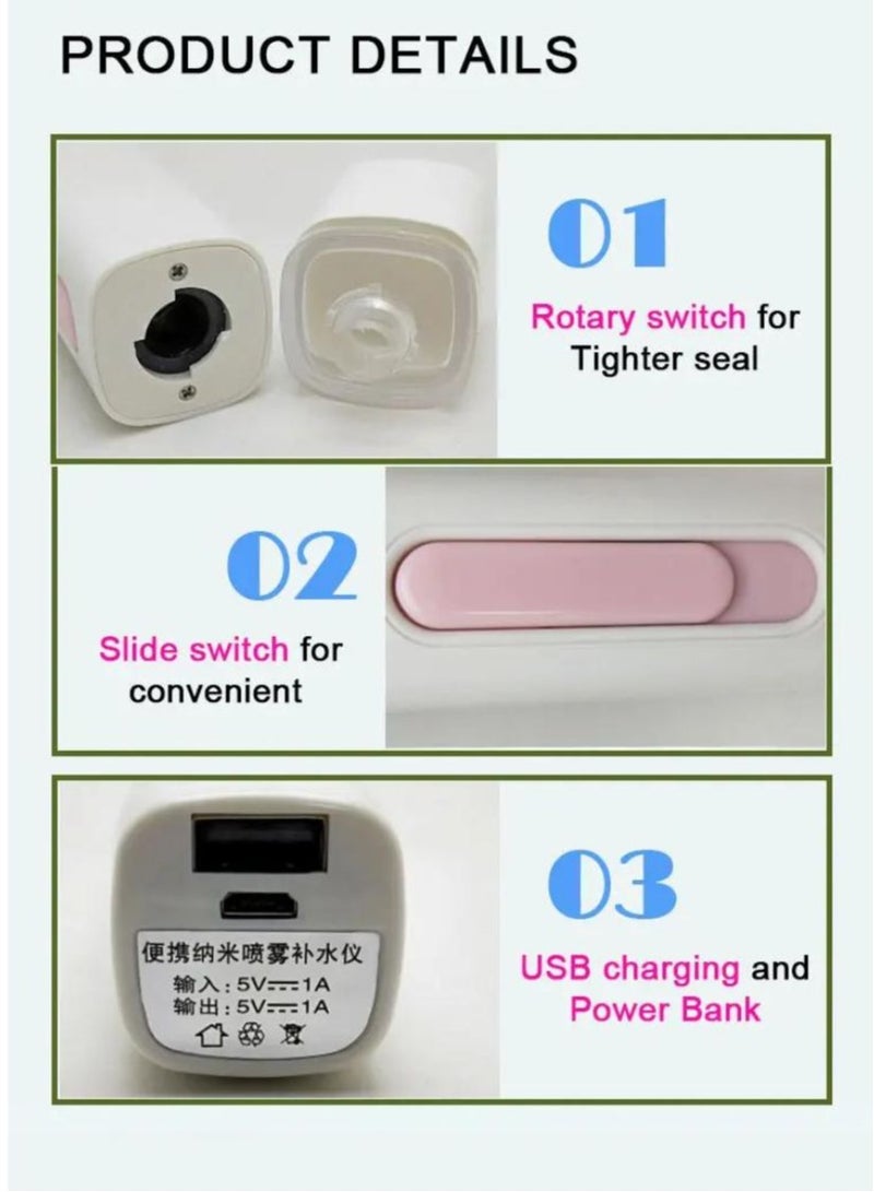 Prime Portable Rechargeable Handheld Face Nano Mist Spray hair and facial steamer ion water mist spray - Image 4