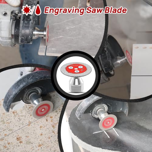 FOCSTOL Mini Diamond Engraving Saw Blade - FOCSTOL 5pcs 2 Inch(50mm) Cutting Disc with 1pc 5/8''-11 Thread Flange for Marble Granite Artificial Stone Porcelain Tile Ceramic - Image 3