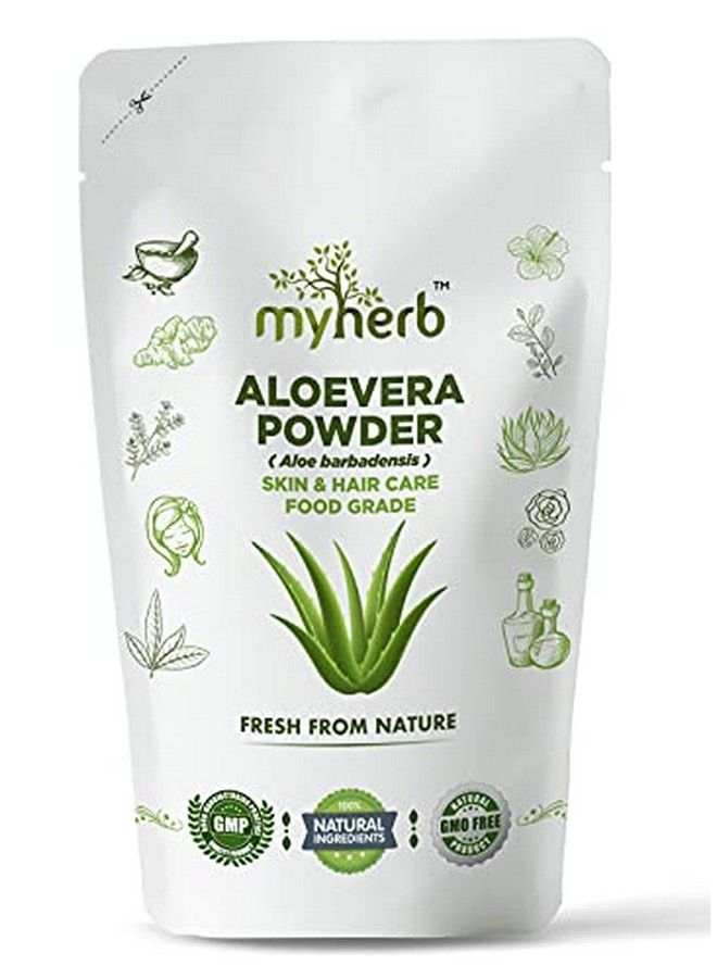 myherb 100% Pure Natural Organic Aloevera Powder (Aaloe Barbadensis) ;; Natural Skin Moisturizer ;; Eco Friendly ;; For Face Skinhair Care & For Man And Women(227 Gm/0.5 Lbs) - Image 2