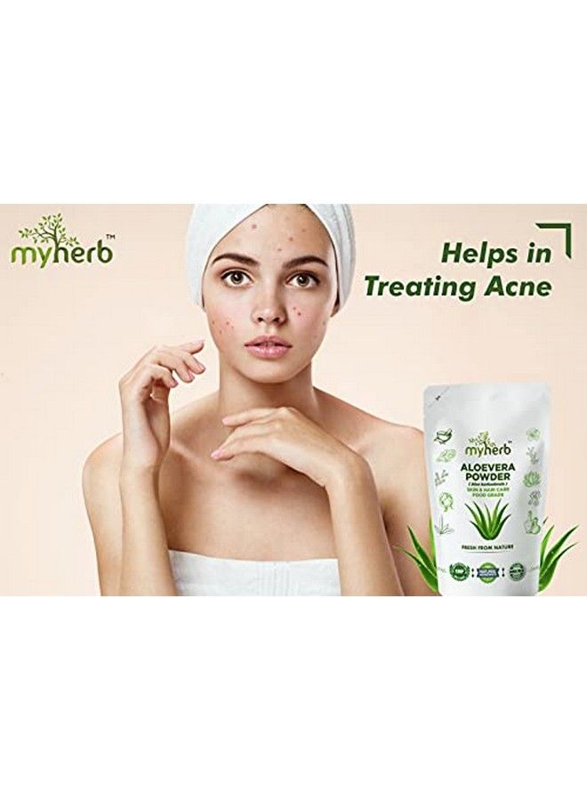 myherb 100% Pure Natural Organic Aloevera Powder (Aaloe Barbadensis) ;; Natural Skin Moisturizer ;; Eco Friendly ;; For Face Skinhair Care & For Man And Women(227 Gm/0.5 Lbs) - Image 5