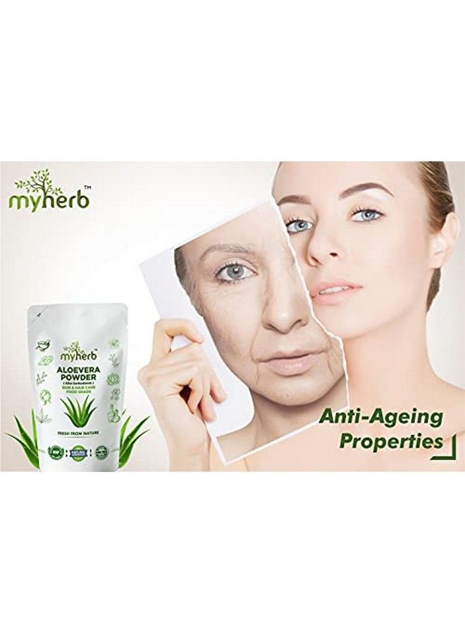 myherb 100% Pure Natural Organic Aloevera Powder (Aaloe Barbadensis) ;; Natural Skin Moisturizer ;; Eco Friendly ;; For Face Skinhair Care & For Man And Women(227 Gm/0.5 Lbs) - Image 4