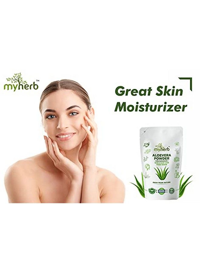 myherb 100% Pure Natural Organic Aloevera Powder (Aaloe Barbadensis) ;; Natural Skin Moisturizer ;; Eco Friendly ;; For Face Skinhair Care & For Man And Women(227 Gm/0.5 Lbs) - Image 3