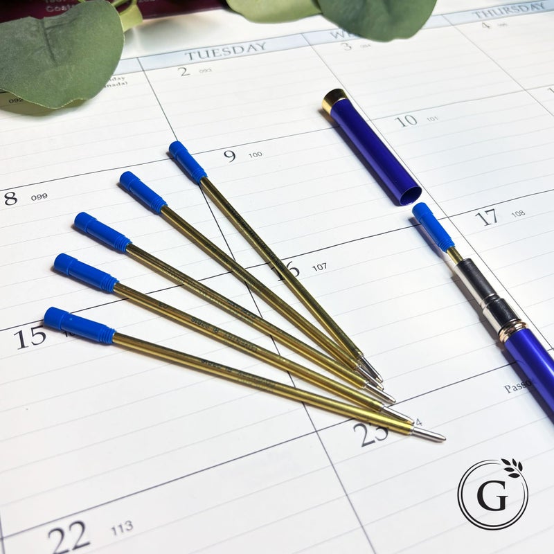 Garland Universal #1 Cross Compatible Ballpoint Pen Refill, USA Made, Archival Ink, 1.0mm Medium Point, Smooth Writing, 5 Pack (Blue) - Image 4