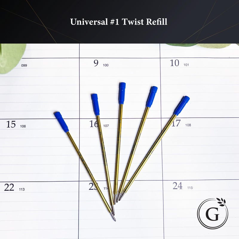 Garland Universal #1 Cross Compatible Ballpoint Pen Refill, USA Made, Archival Ink, 1.0mm Medium Point, Smooth Writing, 5 Pack (Blue) - Image 3