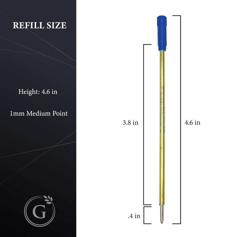 Garland Universal #1 Cross Compatible Ballpoint Pen Refill, USA Made, Archival Ink, 1.0mm Medium Point, Smooth Writing, 5 Pack (Blue) - Image 2