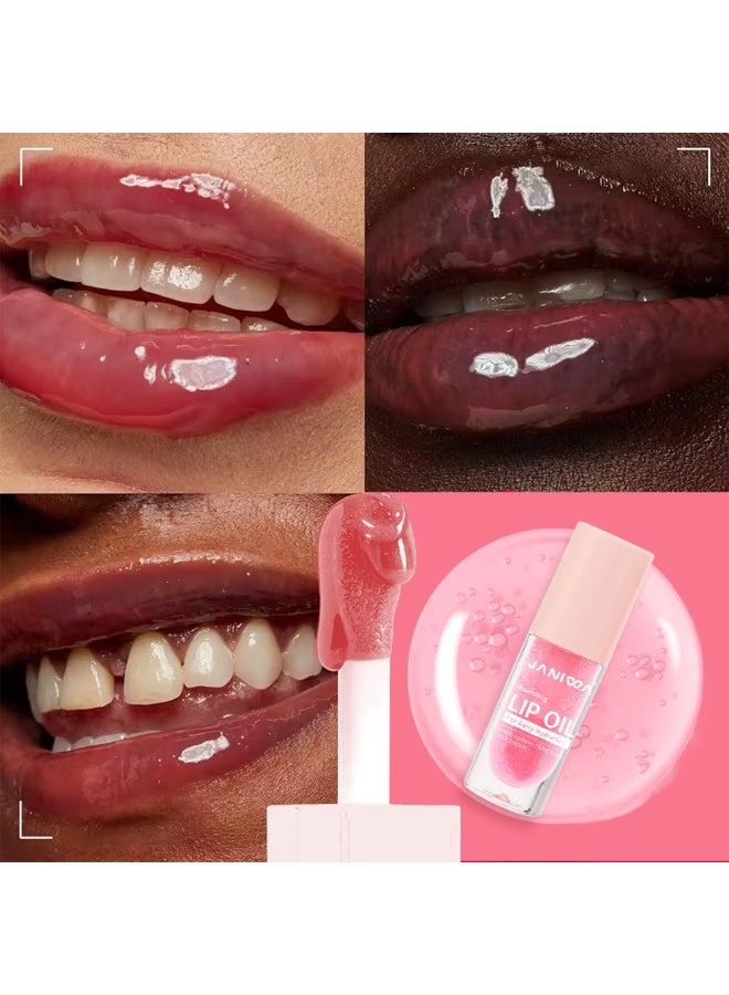 JANIWA Hydrating Lip Oil Gloss with Sweet Cherry Seed Olive Oil and Vitamin E Lightweight Non Sticky Lip Care for Daily Use Cherry Glass - Image 2