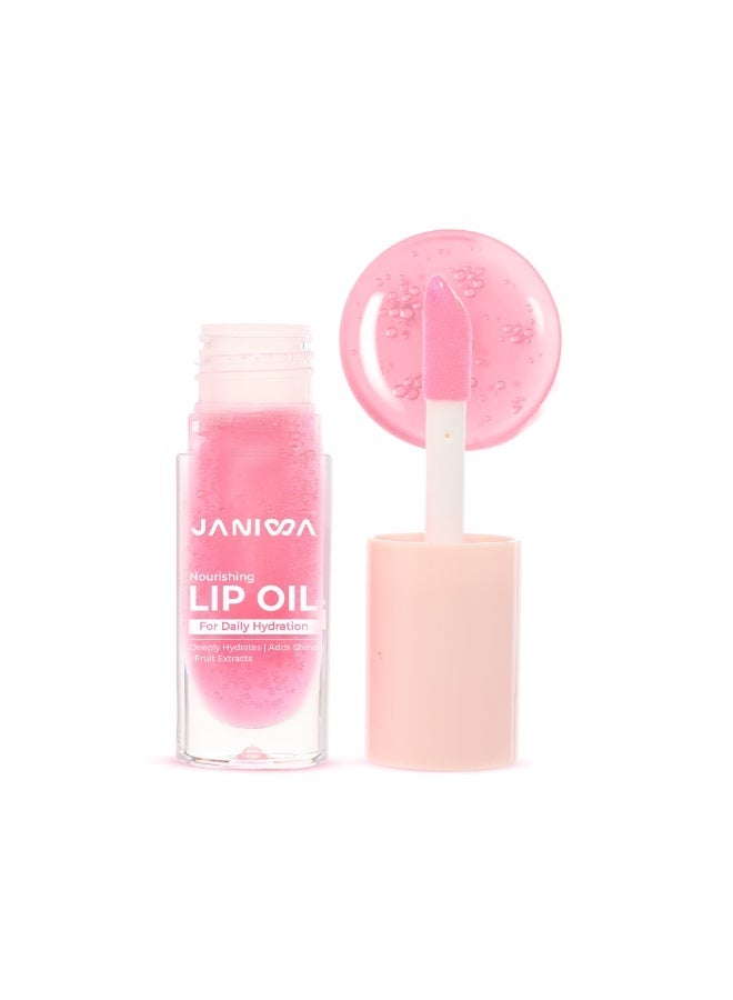 JANIWA Hydrating Lip Oil Gloss with Sweet Cherry Seed Olive Oil and Vitamin E Lightweight Non Sticky Lip Care for Daily Use Cherry Glass - Image 1