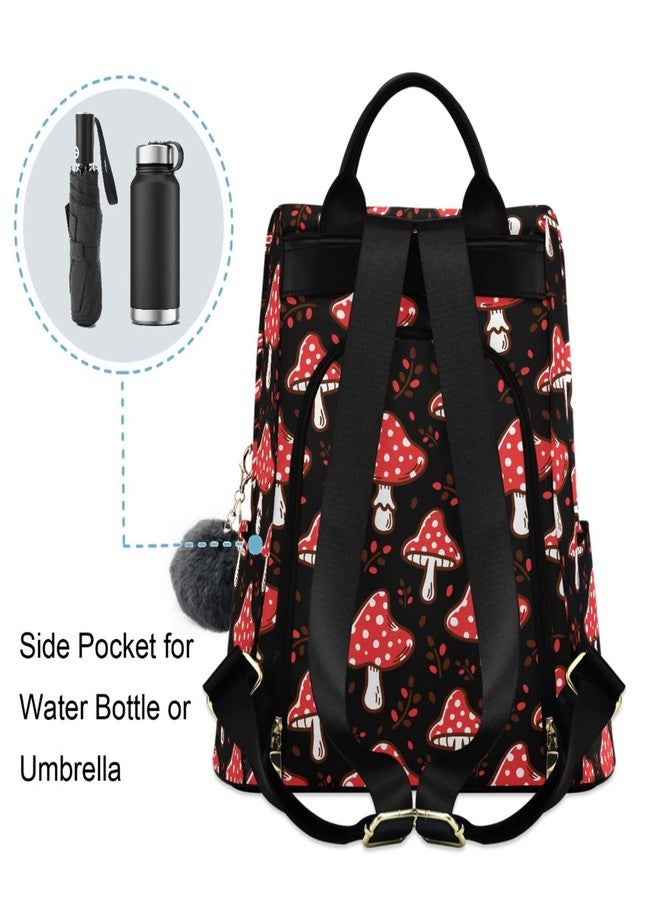 Fustylead Amazing Amanita Red Mushroom Women Backpack Purse Anti-theft Travel Backpack Fashion Shoulder Handbag - Image 2